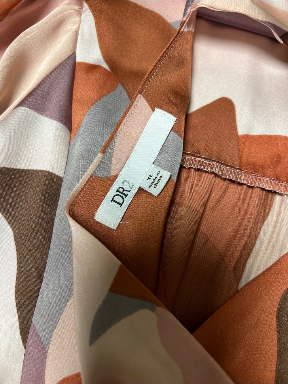 DR2 Scoop Neck Tunic in Rust, Pink & Brown Abstract - Picture 6 of 7